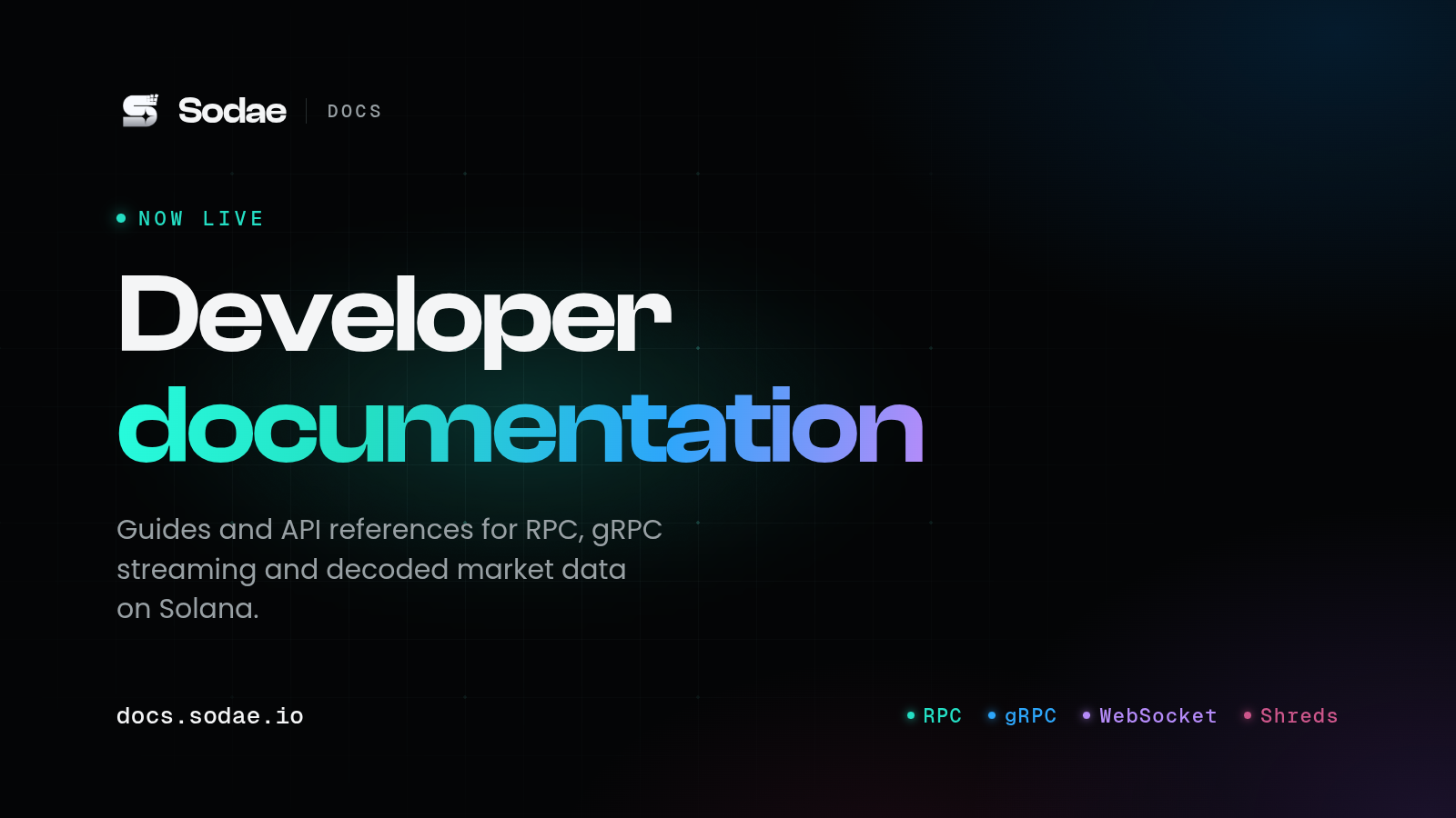 Sodae docs are live at docs.sodae.io